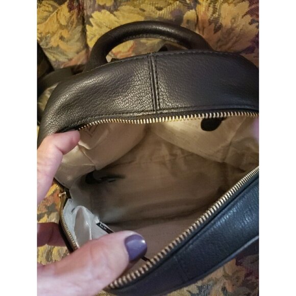LAUREN Ralph Lauren ~ Black Pebbled Leather Small Backpack Zip Turn Lock EUC main image 8